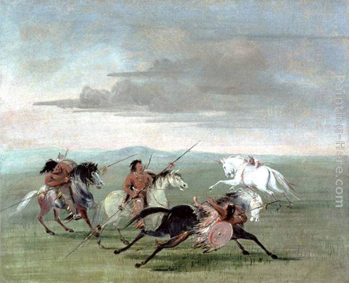 George Catlin Comanche Feats of Martial Horsemanship
